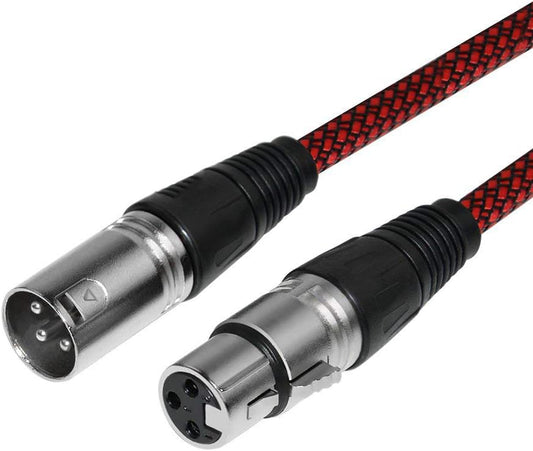 XLR Cable 6Ft 2Pack Male to Female, XLR Microphone Cable 3 Pin MIC DMX Cable Patch Cords