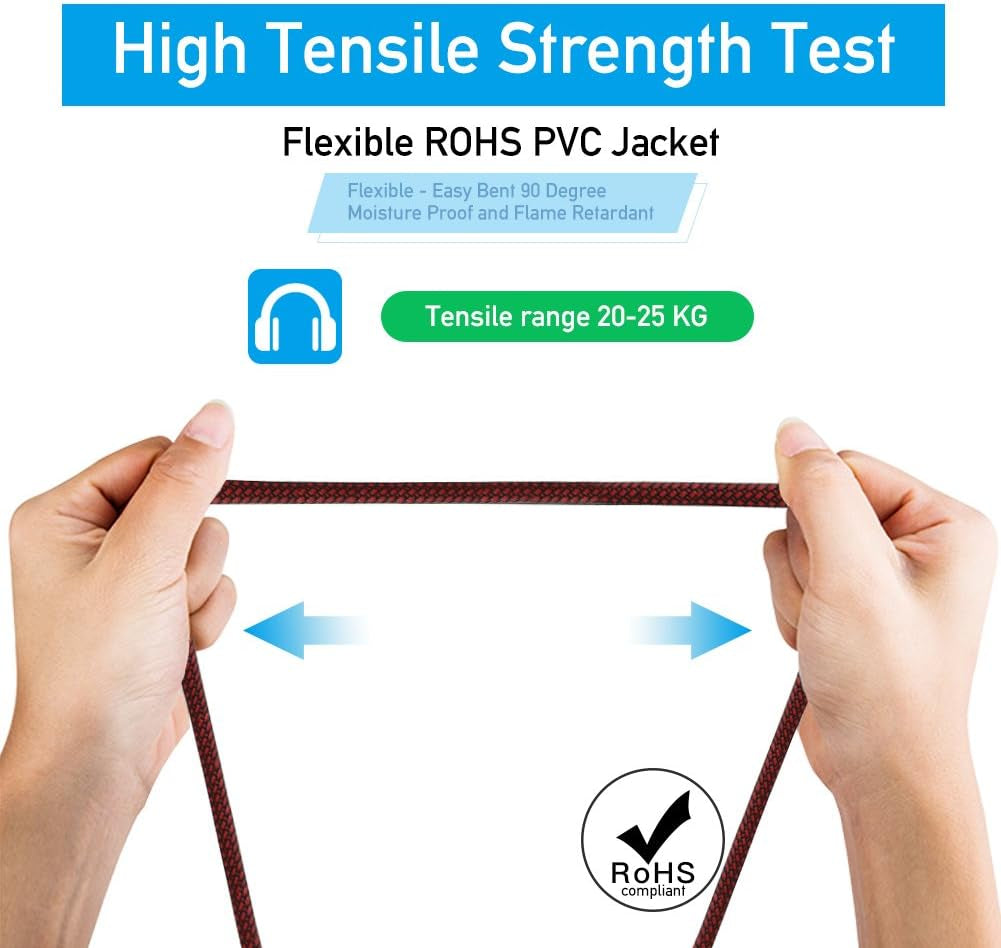XLR Cable 6Ft 2Pack Male to Female, XLR Microphone Cable 3 Pin MIC DMX Cable Patch Cords